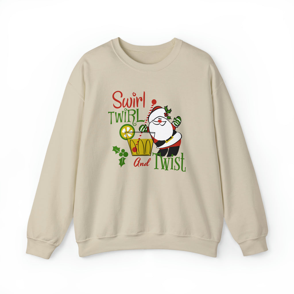 Santa Swirl Twirl Twist Christmas Women's Unisex Sweatshirt Sand
