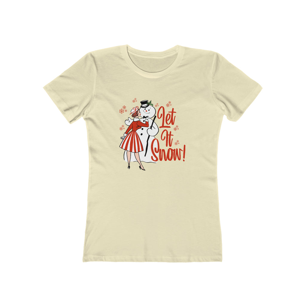 Let It Snow Retro Lady Christmas - Women's T-shirt Solid Natural