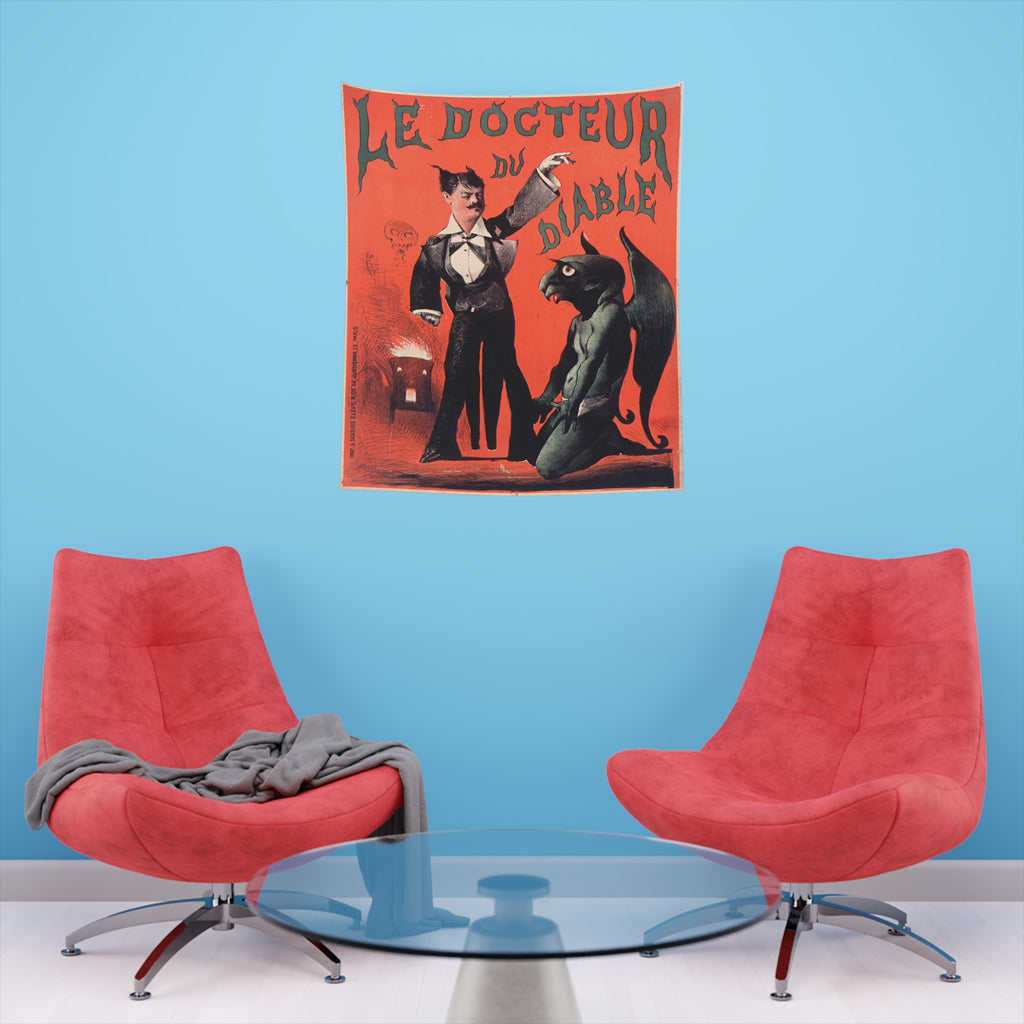 Dark Arts - The Devil Doctor - Poster Vintage Victorian Creepy Cloth Tapestry Halloween Wall Decor