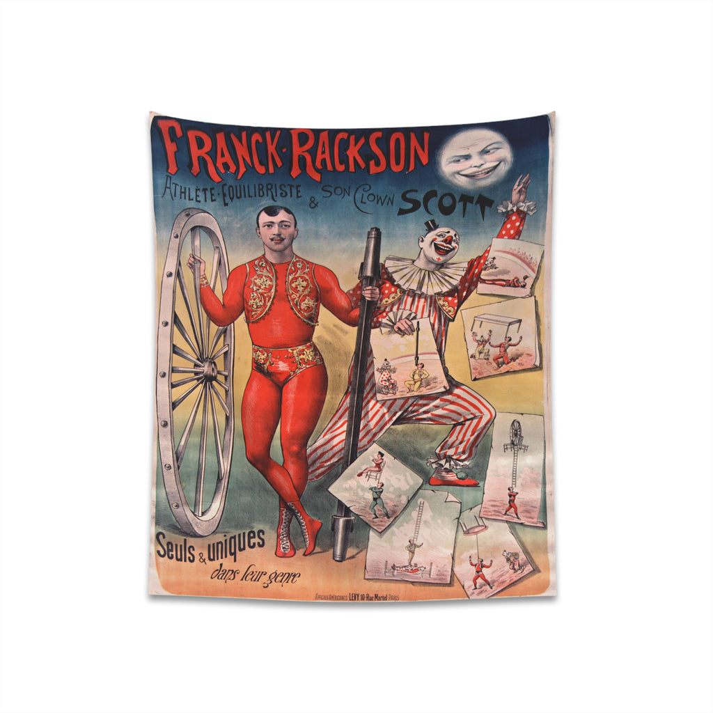 Acrobat Carnival Attraction Poster Vintage Victorian Side Show Cloth Tapestry Halloween Wall Decor 34" × 40"