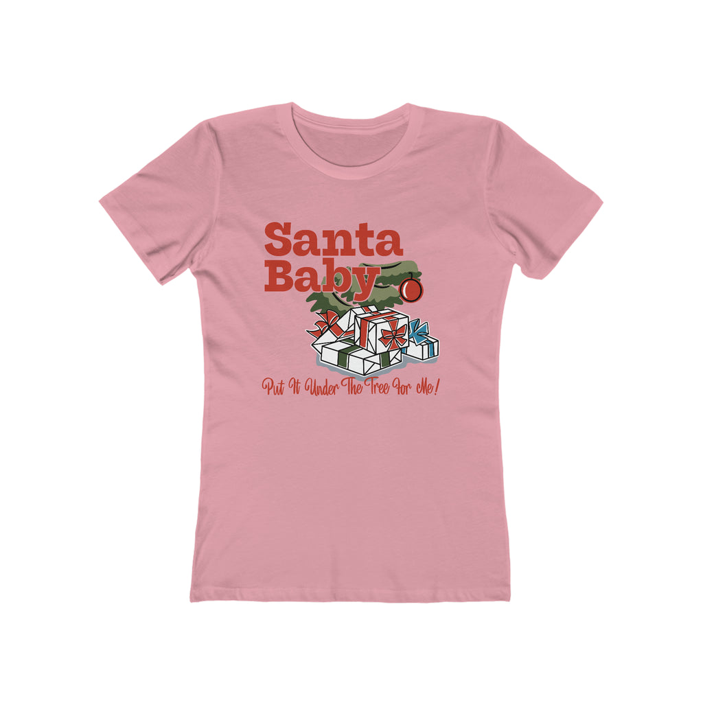 Santa Baby Christmas Tree - Women's T-shirt Solid Light Pink