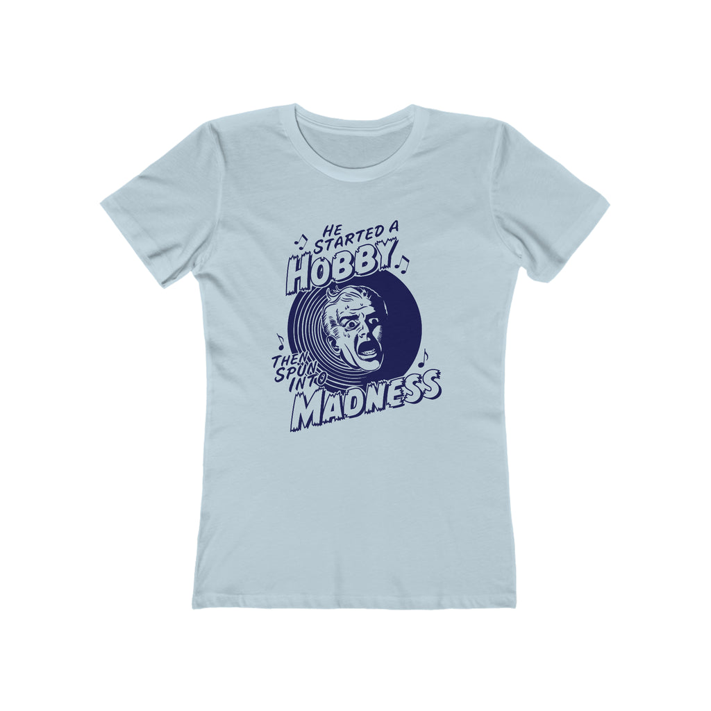 Vintage Horror - The Record Collector - Retro Spun Into Madness Women's T-shirt Solid Light Blue