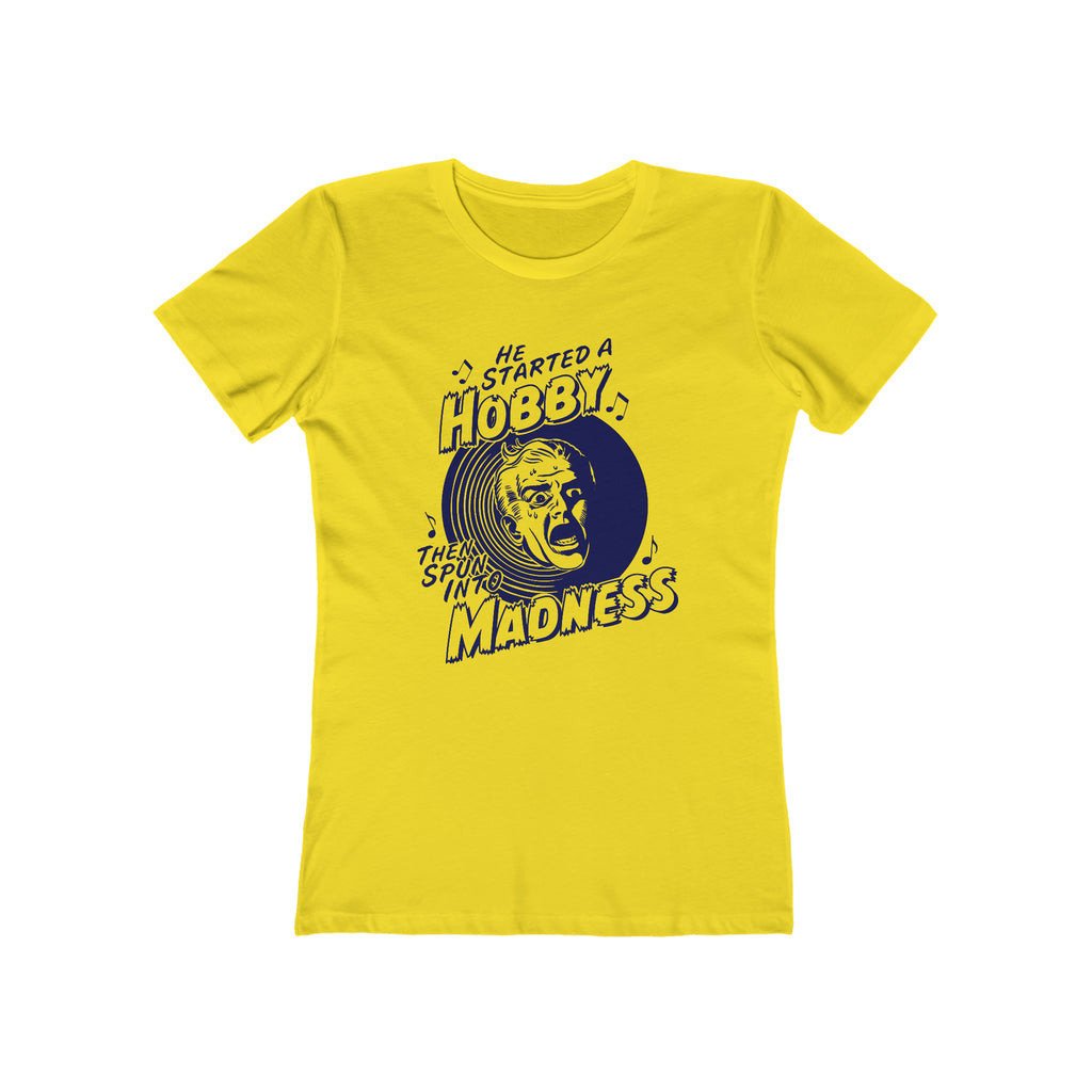 Vintage Horror - The Record Collector - Retro Spun Into Madness Women's T-shirt Solid Vibrant Yellow