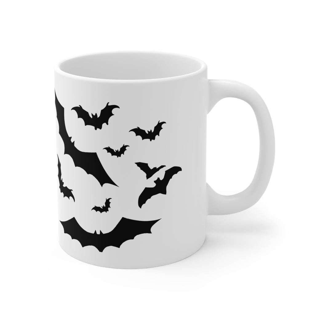 Bats Vintage Halloween Spooky Retro Coffee Mug - White Ceramic 11oz Mug