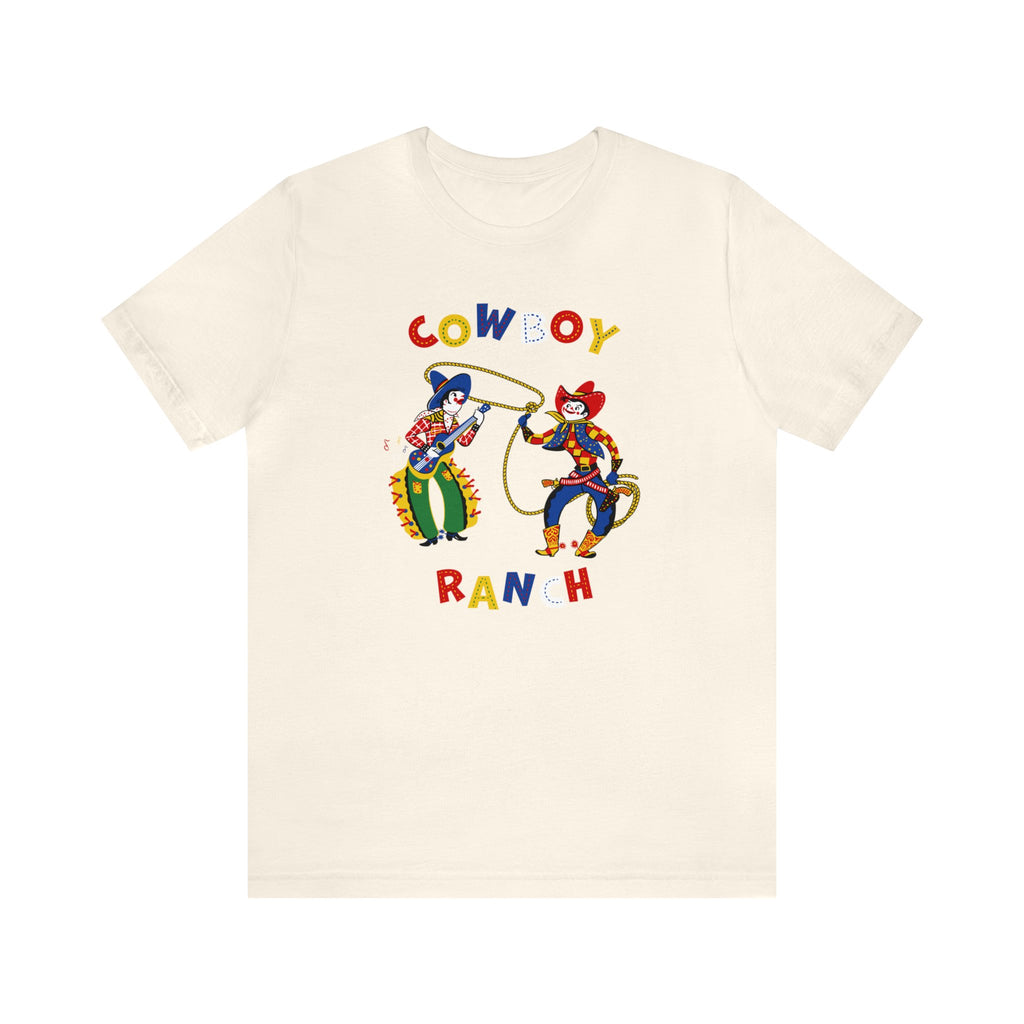 Cowboy Ranch Western Men's Cotton T-shirt Natural