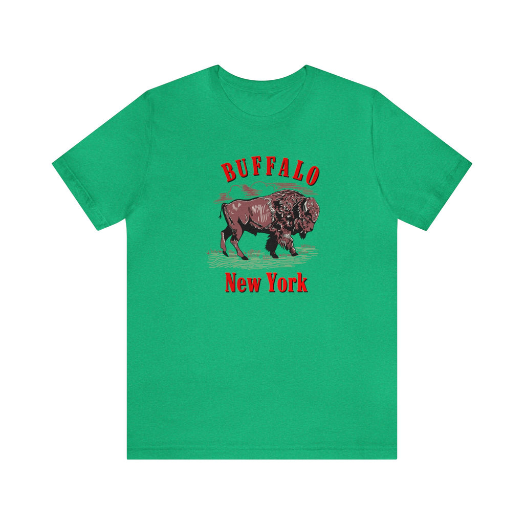 Buffalo New York Western Men's Cotton T-shirt Heather Kelly