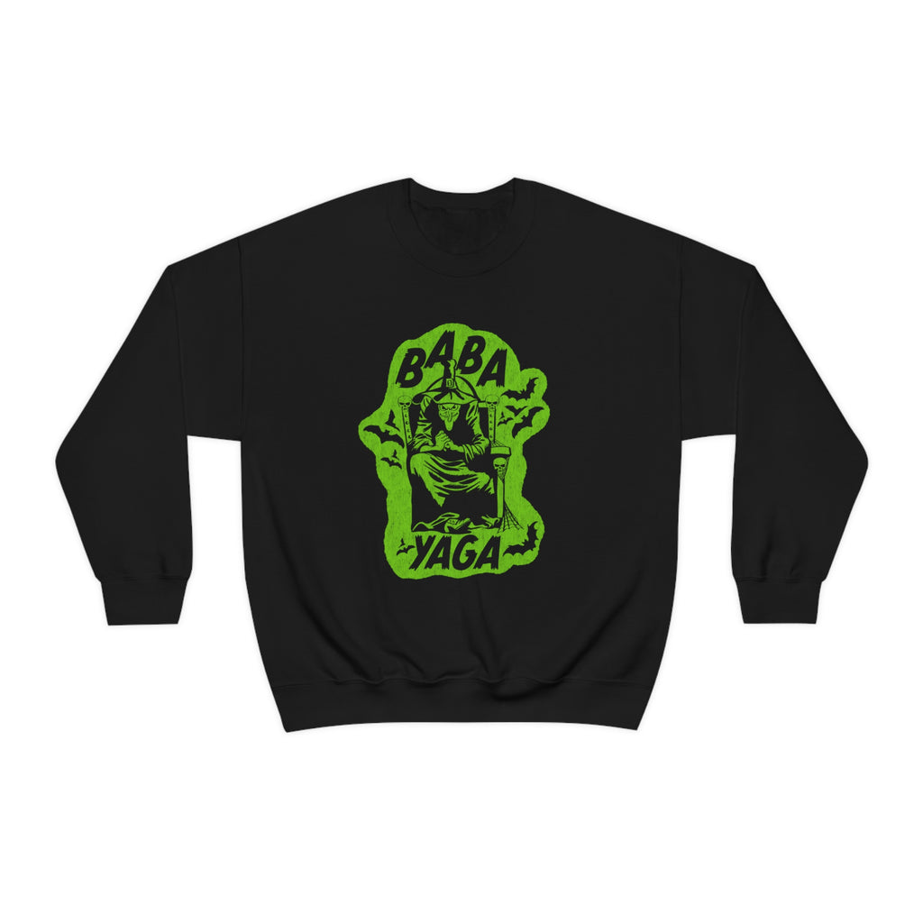 Witch Baba Yaga Vintage Halloween Spooky Unisex Sweatshirt in 2 Assorted Colors Black