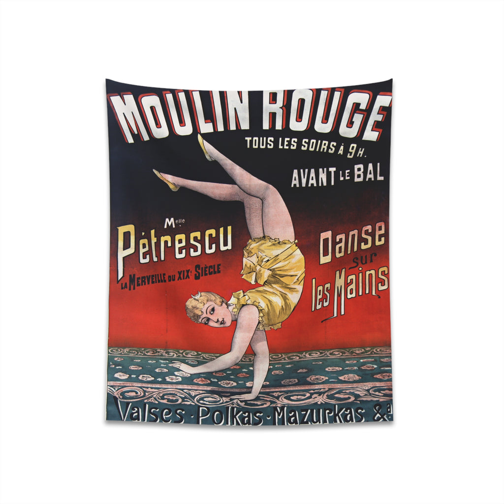 Moulin Rouge Female Side Show Attraction Vintage Victorian Freak Show Cloth Tapestry Halloween Wall Decor 34" × 40"