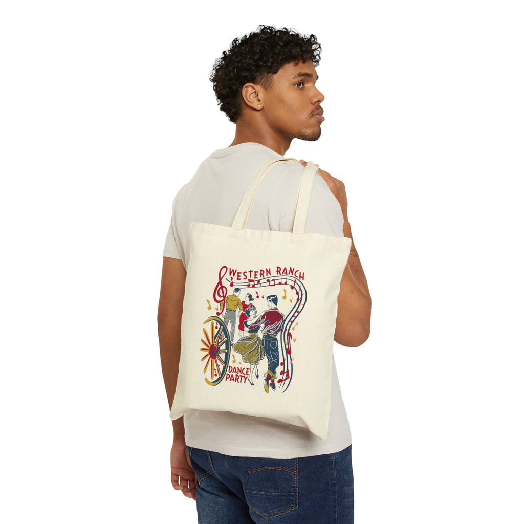 Western Ranch Dance Hall Party Canvas Tote Bag