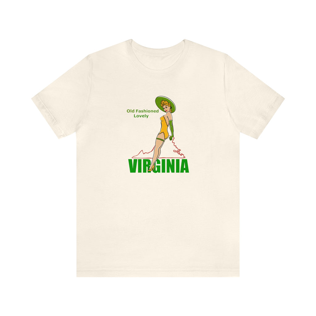 Virginia Pinup Logo Men's Cream T-shirt Natural