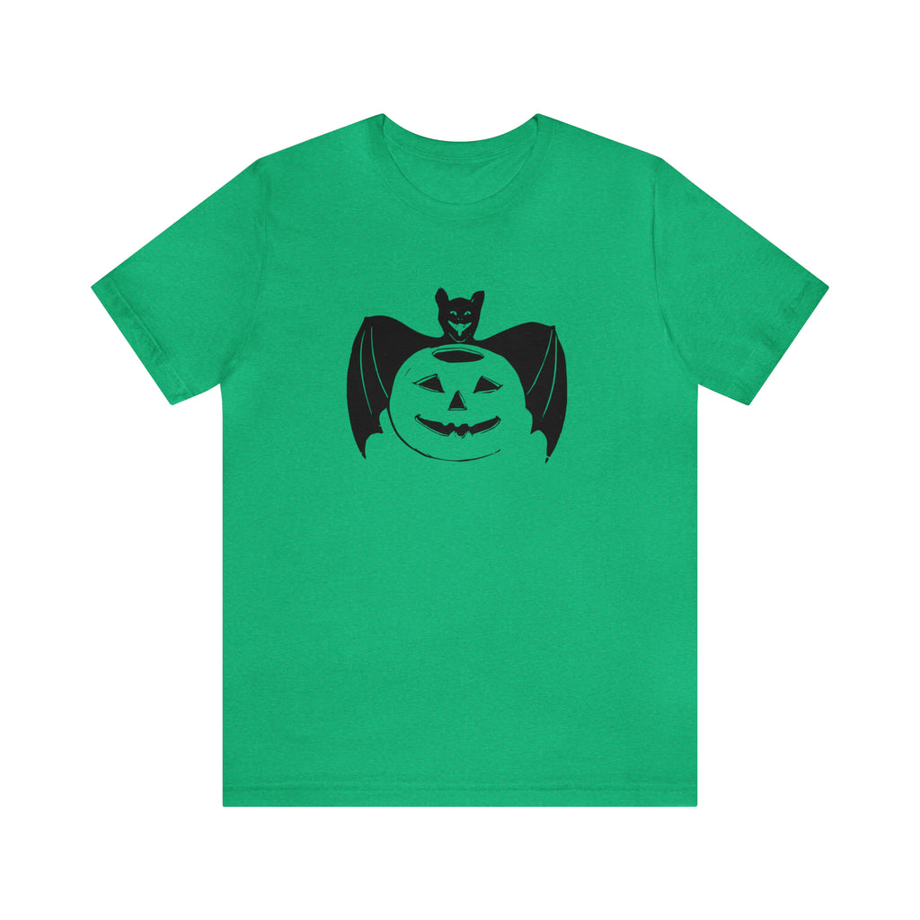 Spooky Retro Bat Pumpkin Vintage Halloween Men's T-shirt Heather Kelly