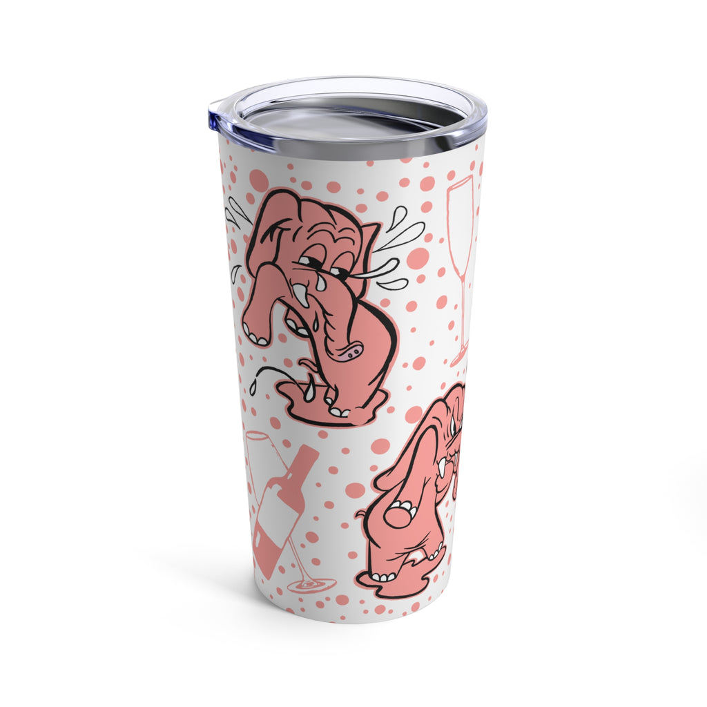 Drunk, Crying, Angry Hungover Pink Elephants Insulated Tumbler 20oz - Stainless Steel