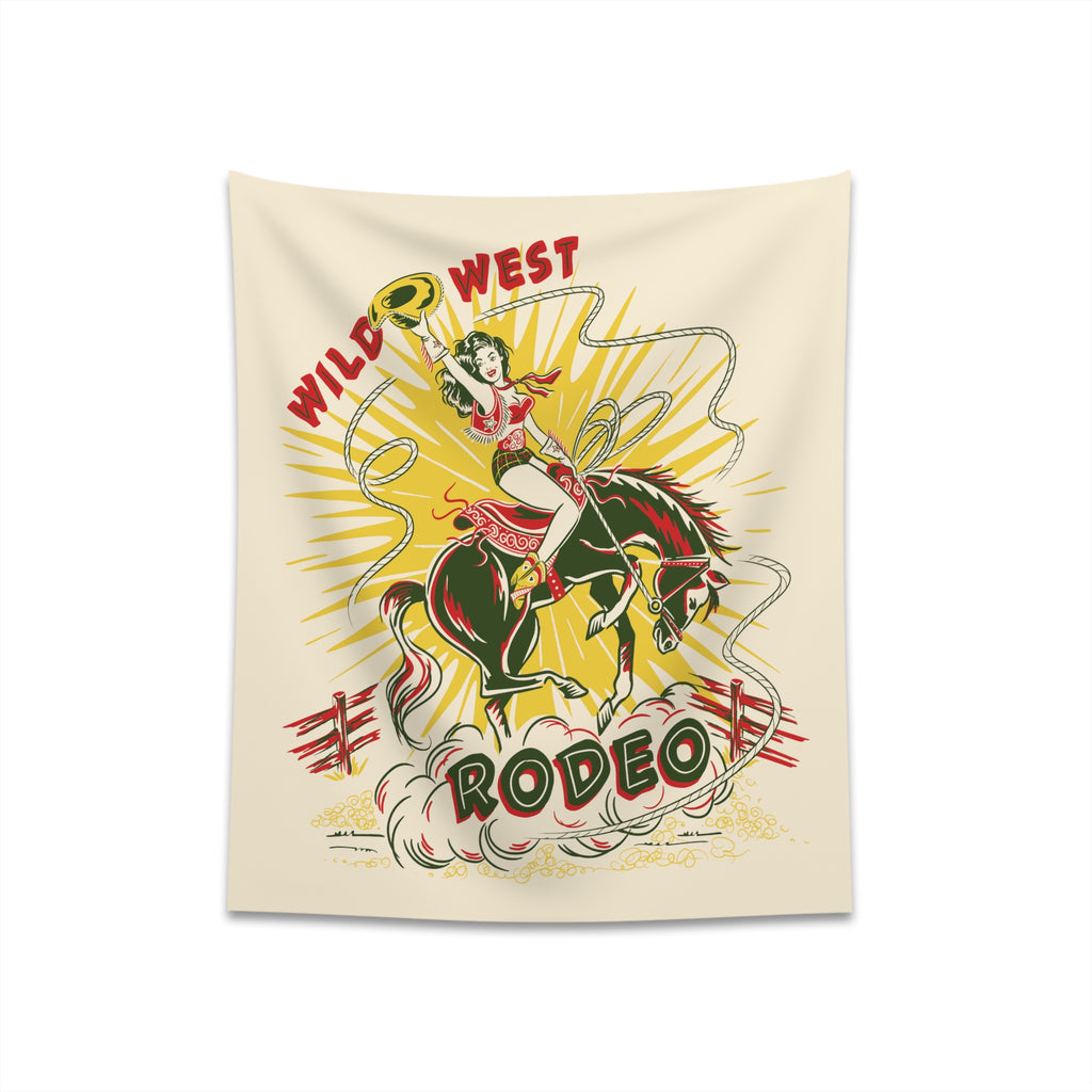 Wild West Rodeo Poster Cloth Wall Tapestry Indoor Western Rodeo Decor