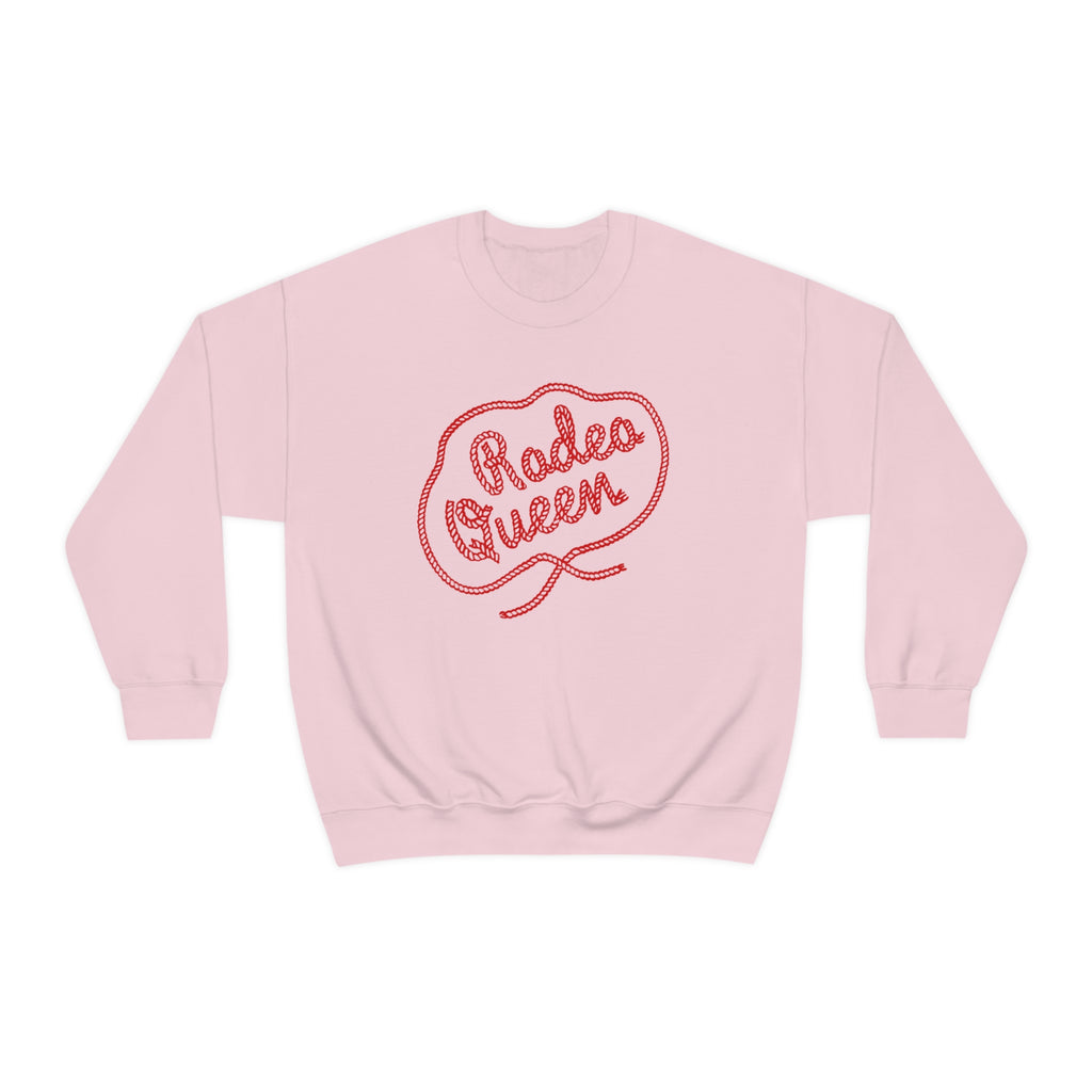 Rodeo Queen Retro Western Rope Crewneck Sweatshirt in Assorted Colors Light Pink