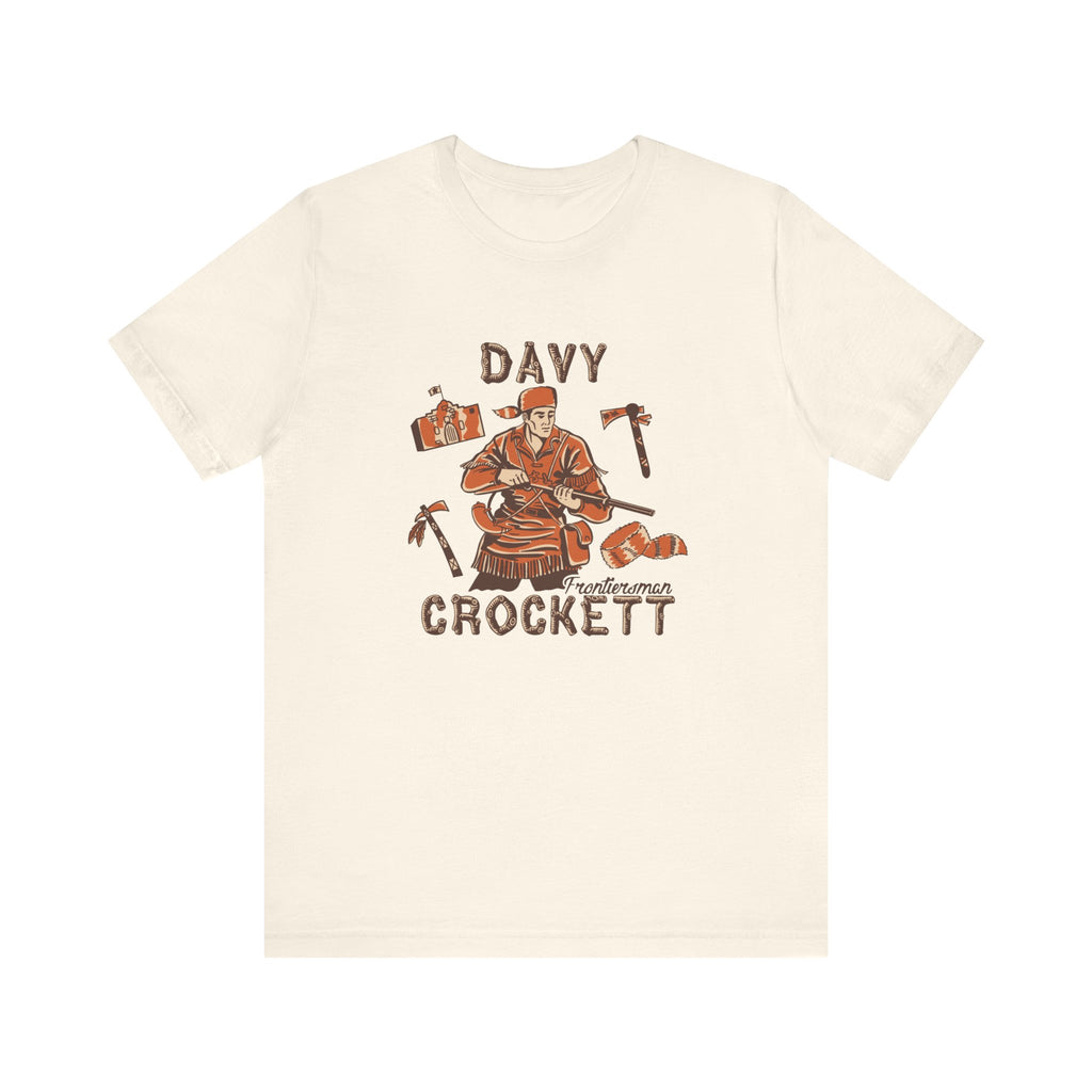 Vintage 1950s Davy Crockett Western Frontiersman Men's Cream T-shirt