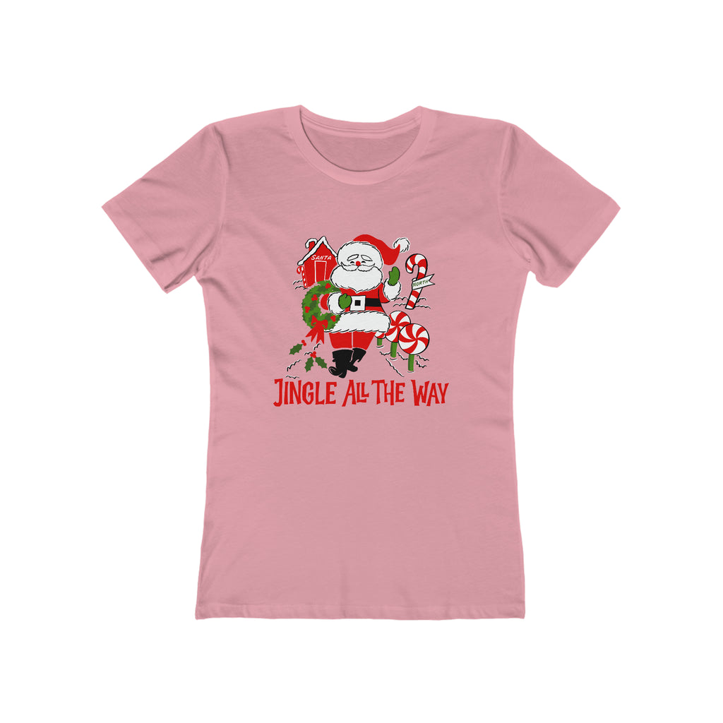 Jingle All The Way Santa Christmas - Women's T-shirt Solid Light Pink