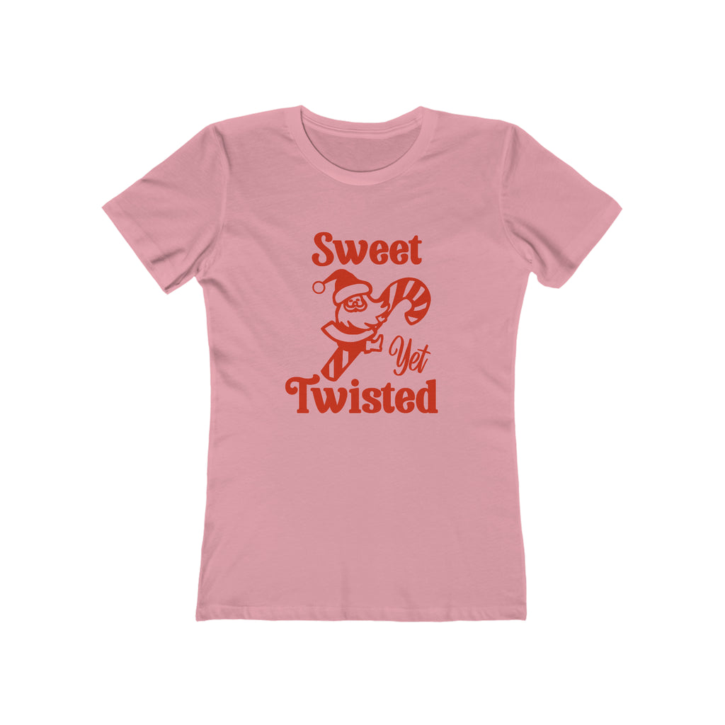 Sweet Yet Twisted Santa Christmas - Women's T-shirt Solid Light Pink