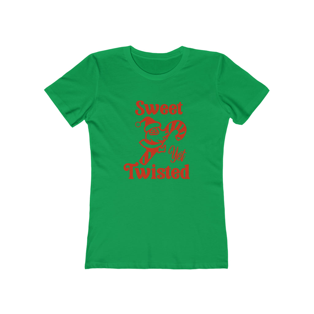 Sweet Yet Twisted Santa Christmas - Women's T-shirt Solid Kelly Green