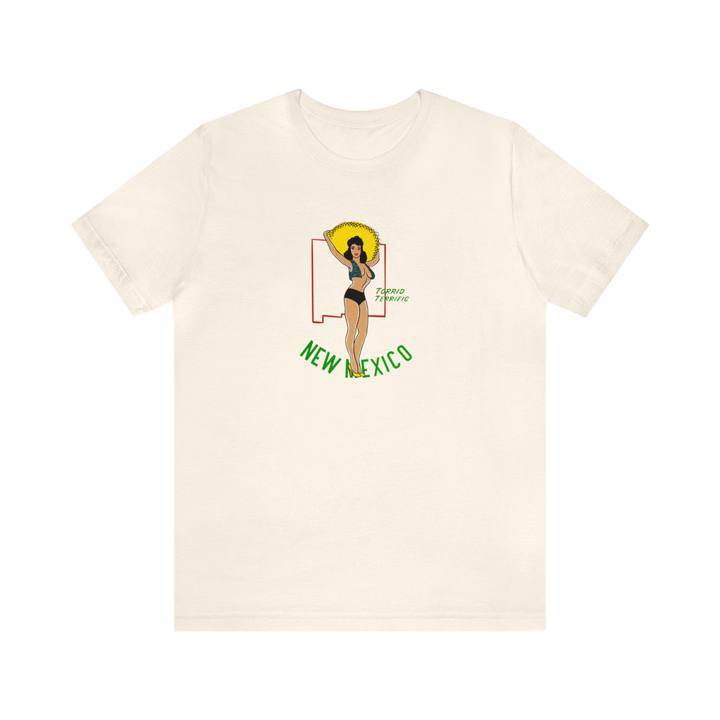 New Mexico Pinup Logo Men's Cream T-shirt Natural