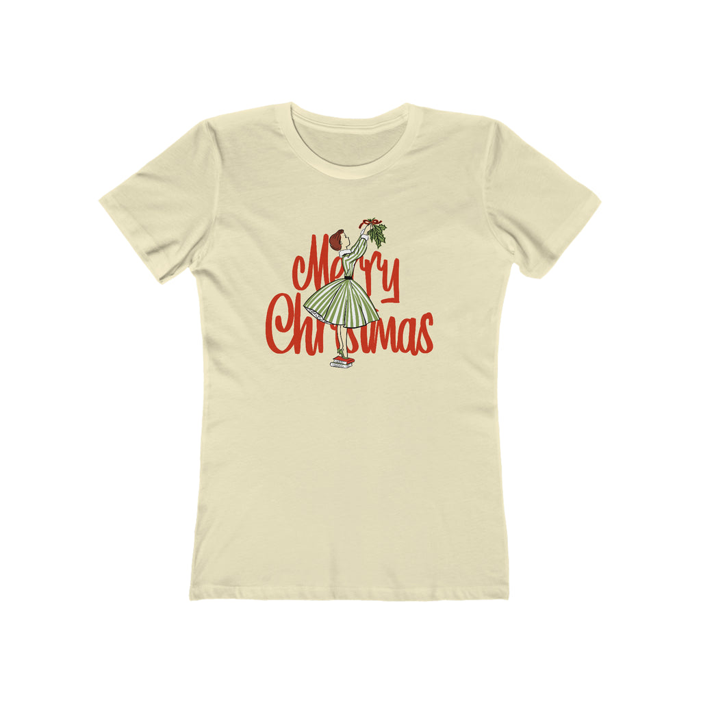 Merry Christmas Retro Lady Christmas - Women's T-shirt Solid Natural