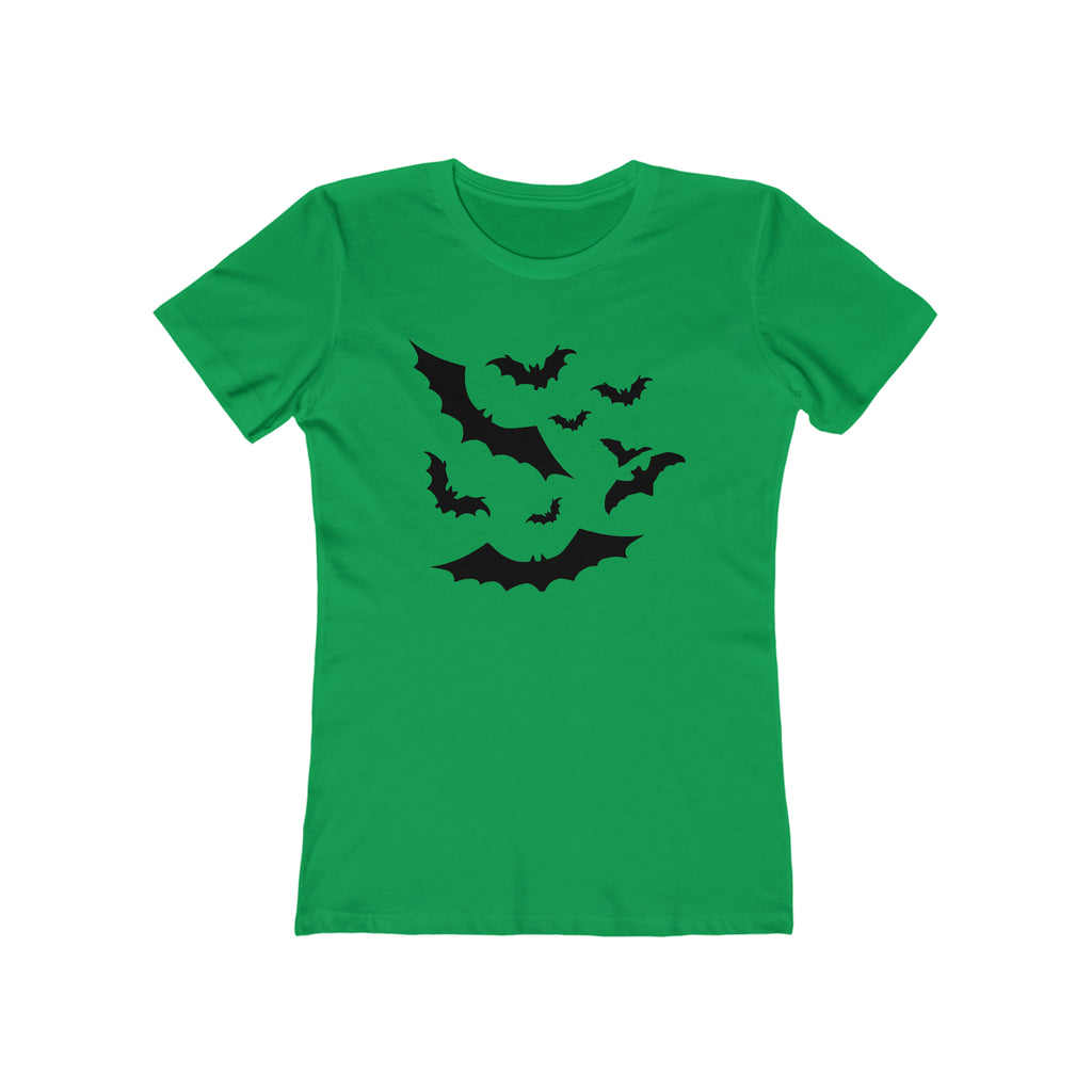 Bats Vintage Halloween Spooky Retro Women's T-shirt Solid Kelly Green