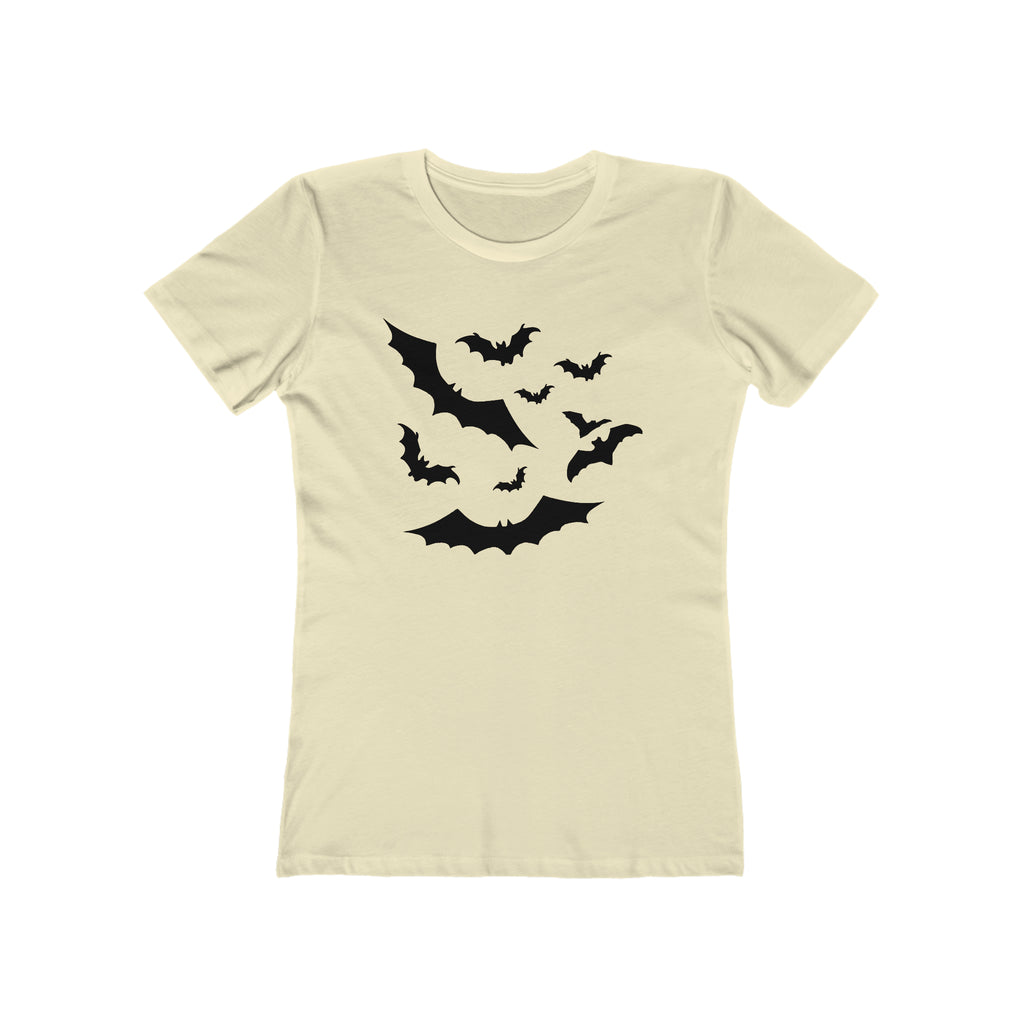 Bats Vintage Halloween Spooky Retro Women's T-shirt Solid Natural