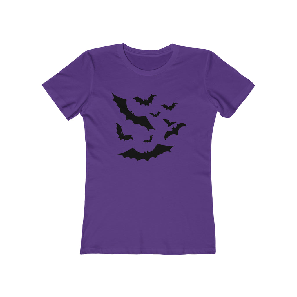 Bats Vintage Halloween Spooky Retro Women's T-shirt Solid Purple Rush