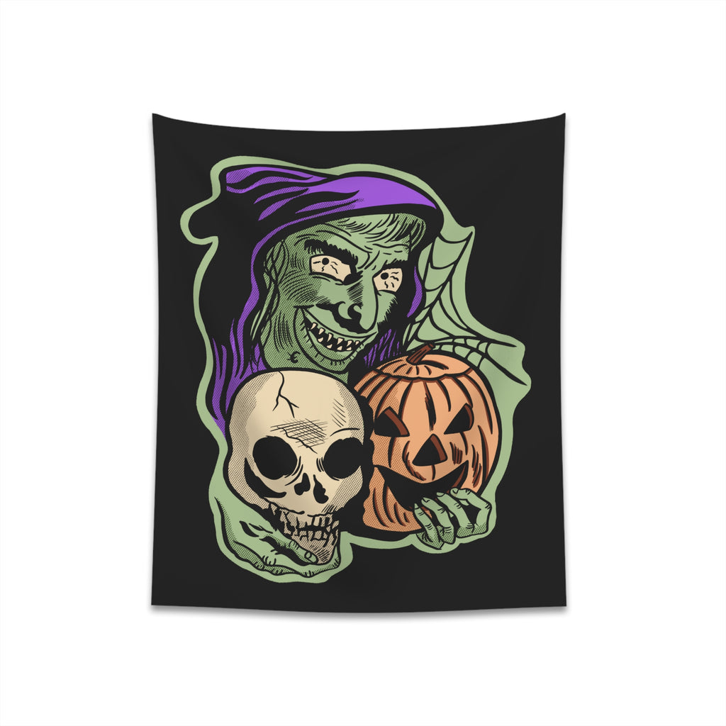 Retro Classic Halloween Witch Cloth Wall Tapestry Indoor Halloween Decor 34" × 40"