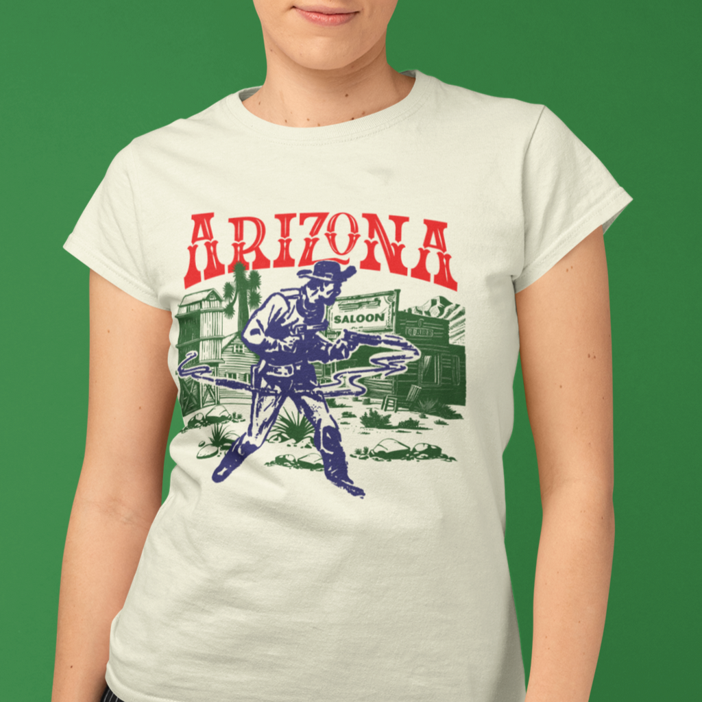 Arizona Wild West Outlaw Ghost Town Gunslinger Western Cowboy Print Women's T-shirt