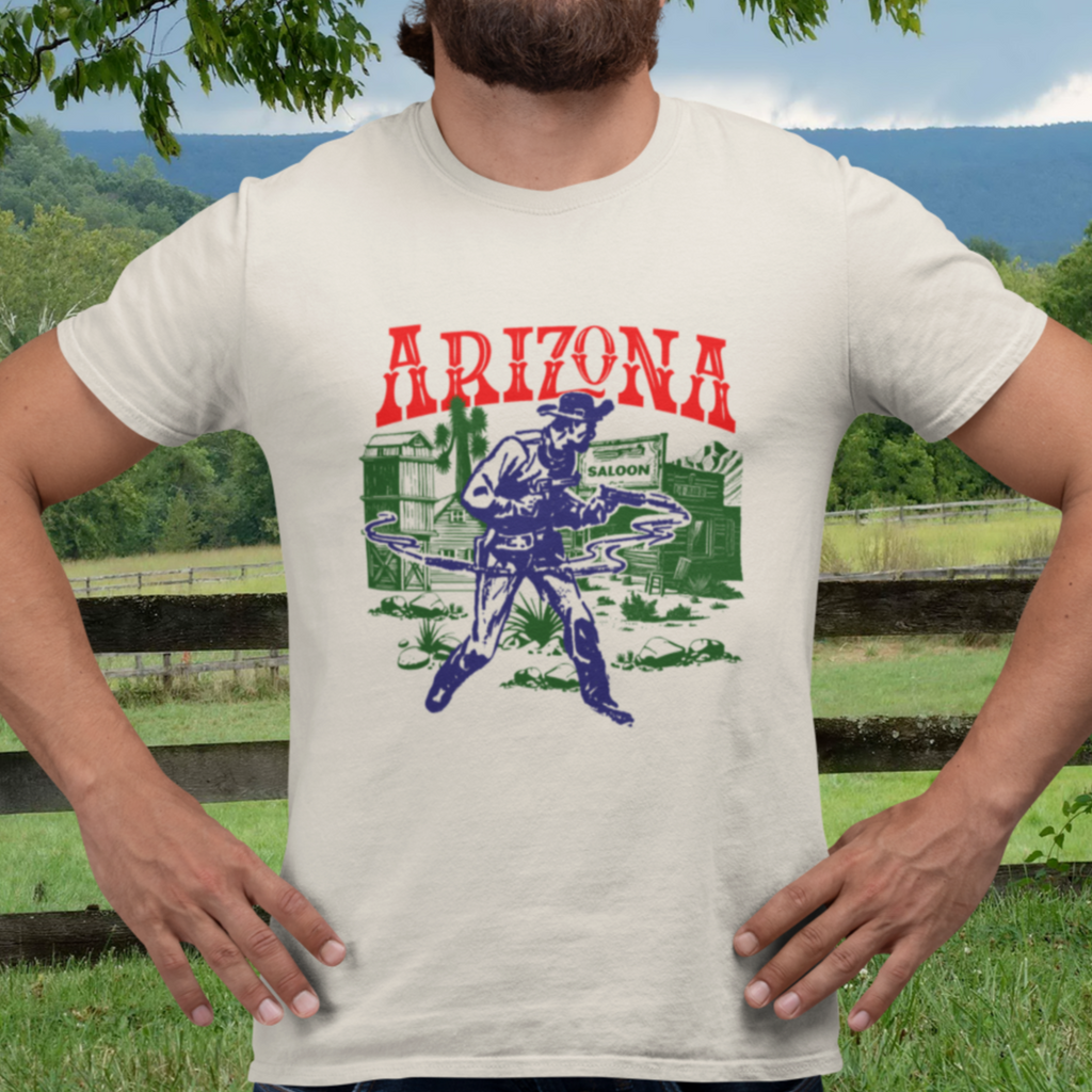 Arizona Wild West Outlaw Ghost Town Gunslinger Western Cowboy Print Men's T-shirt