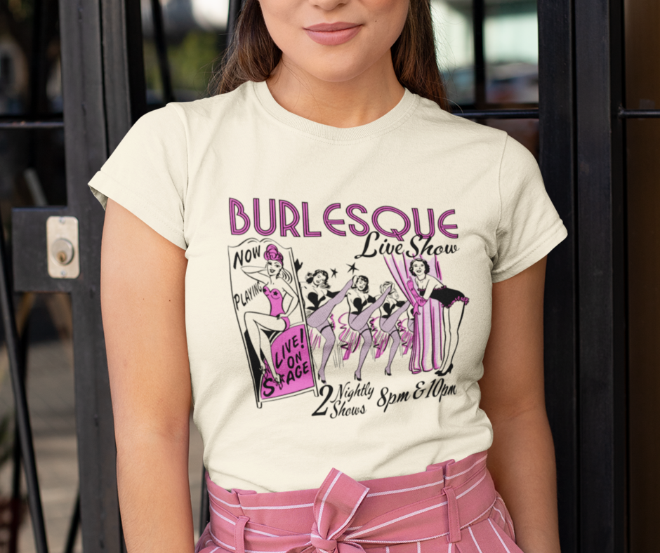Retro Burlesque Poster Women's T-shirt - Assorted Colors