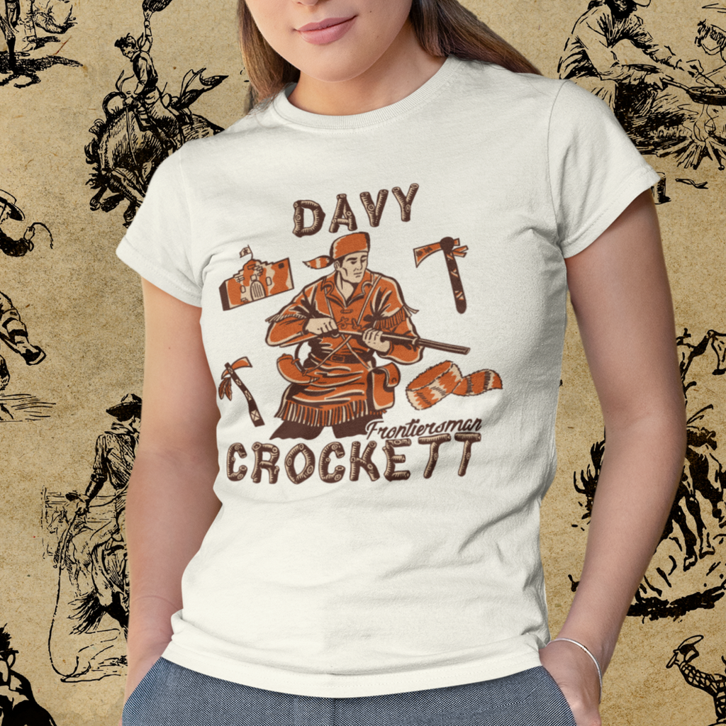 Vintage 1950s Davy Crockett Western Frontiersman Women's T-shirt