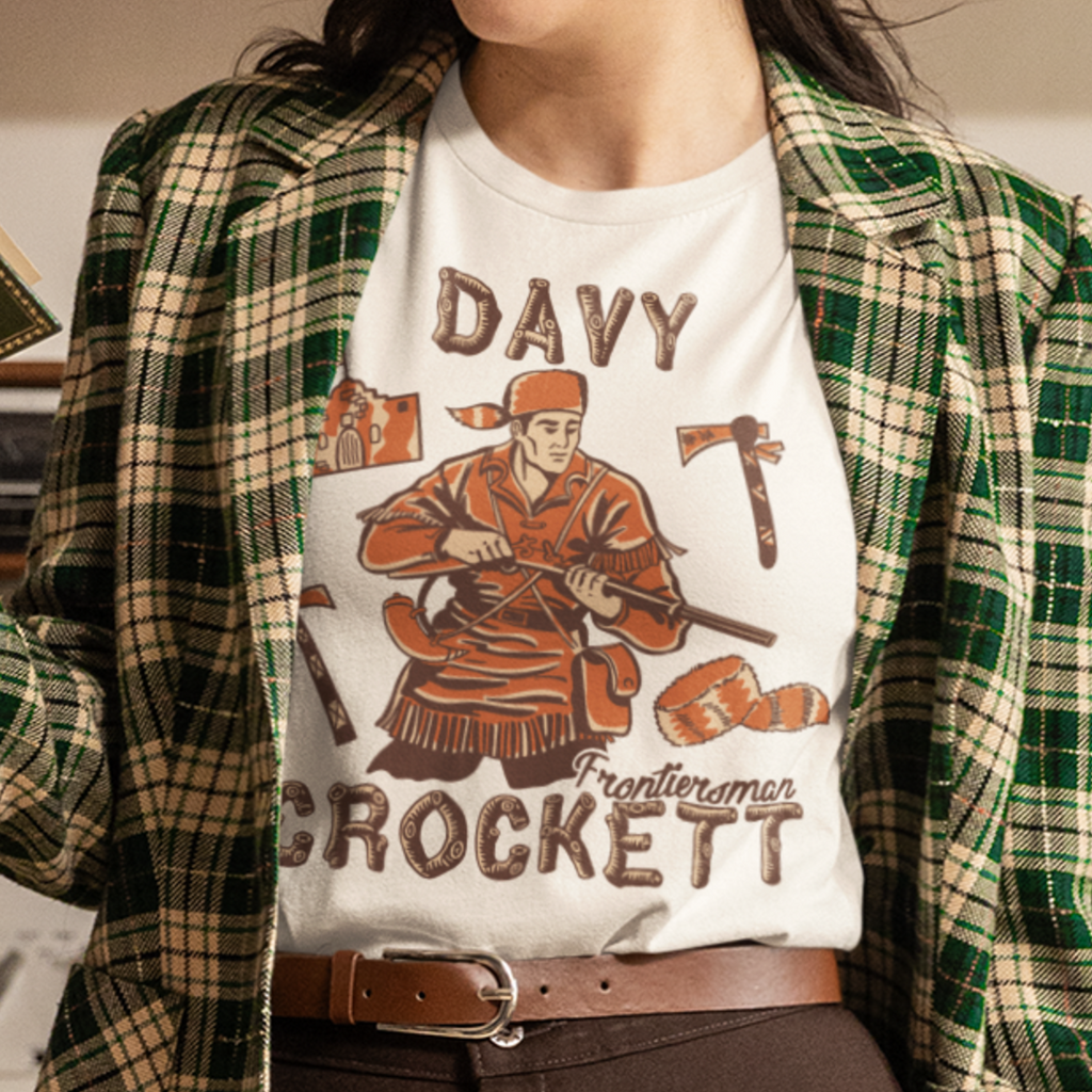 Vintage 1950s Davy Crockett Western Frontiersman Women's T-shirt