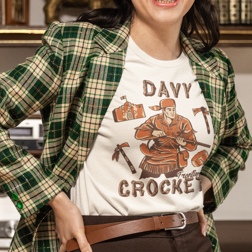 Vintage 1950s Davy Crockett Western Frontiersman Women's T-shirt