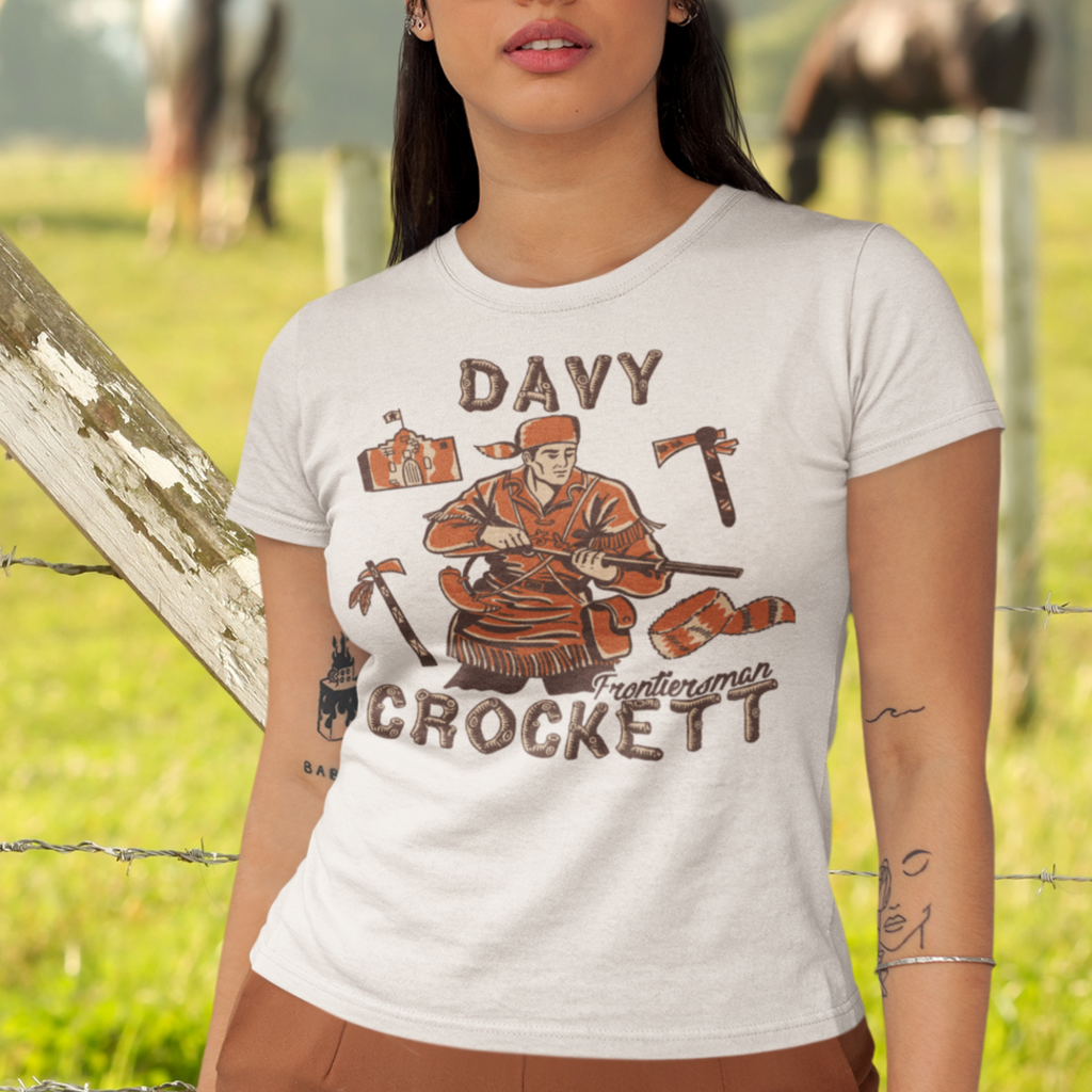 Vintage 1950s Davy Crockett Western Frontiersman Women's T-shirt