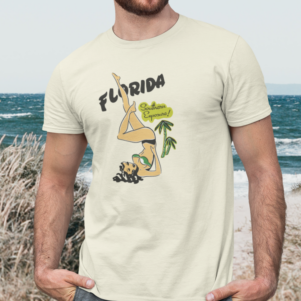 Florida Pinup Logo Men's Cream T-shirt