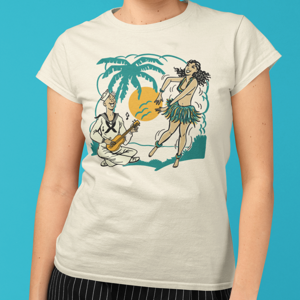 Hip Shaking Hula Retro Hula & Sailor Women's T-shirt