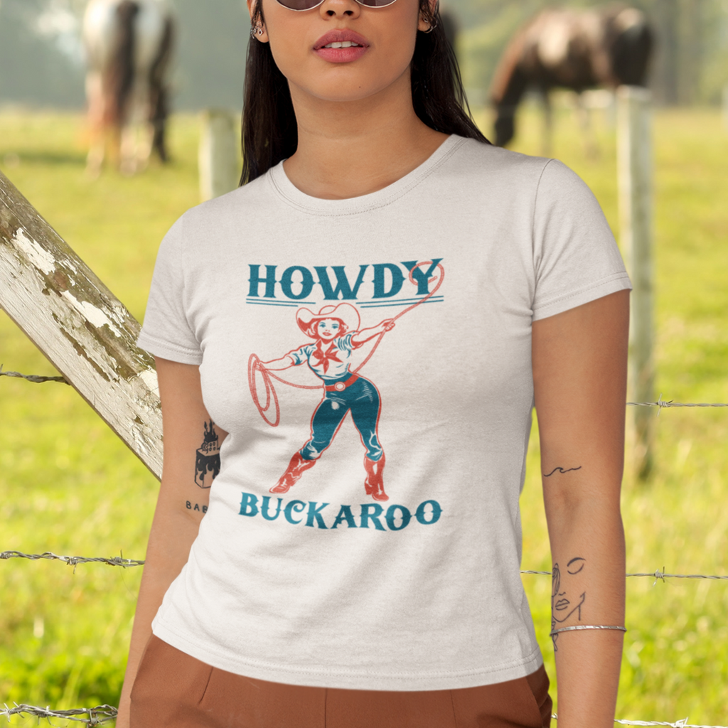 Howdy Buckaroo Retro Cowgirl Western Women's T-shirt