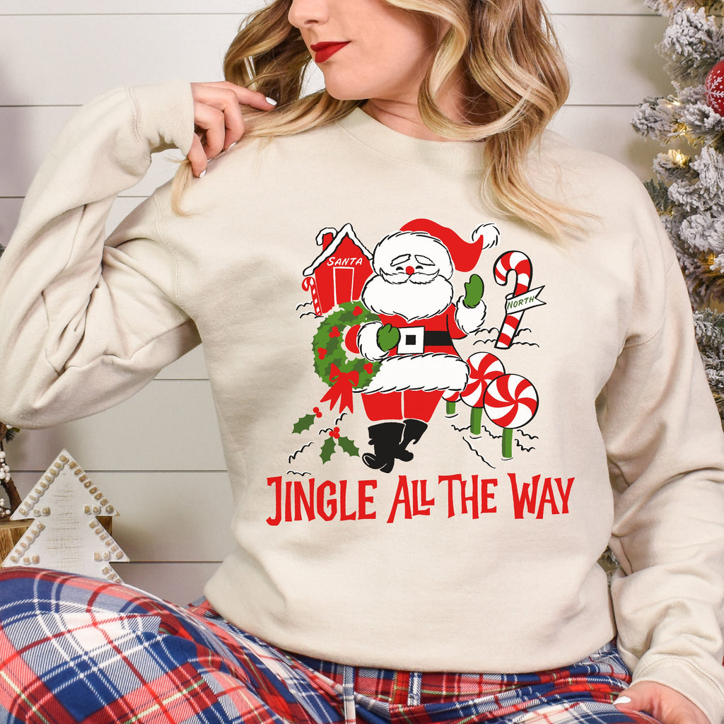 Santa Jingle All The Way Christmas- Women's Unisex Sweatshirt