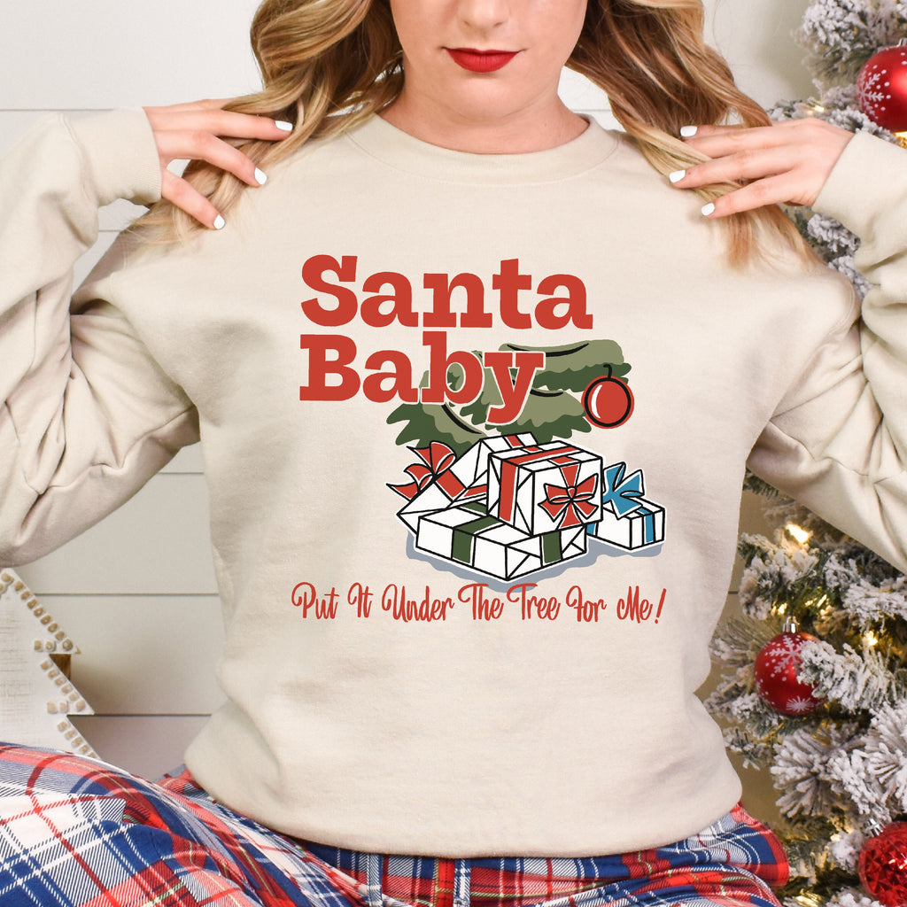 Santa Baby Christmas Tree - Women's Unisex Sweatshirt