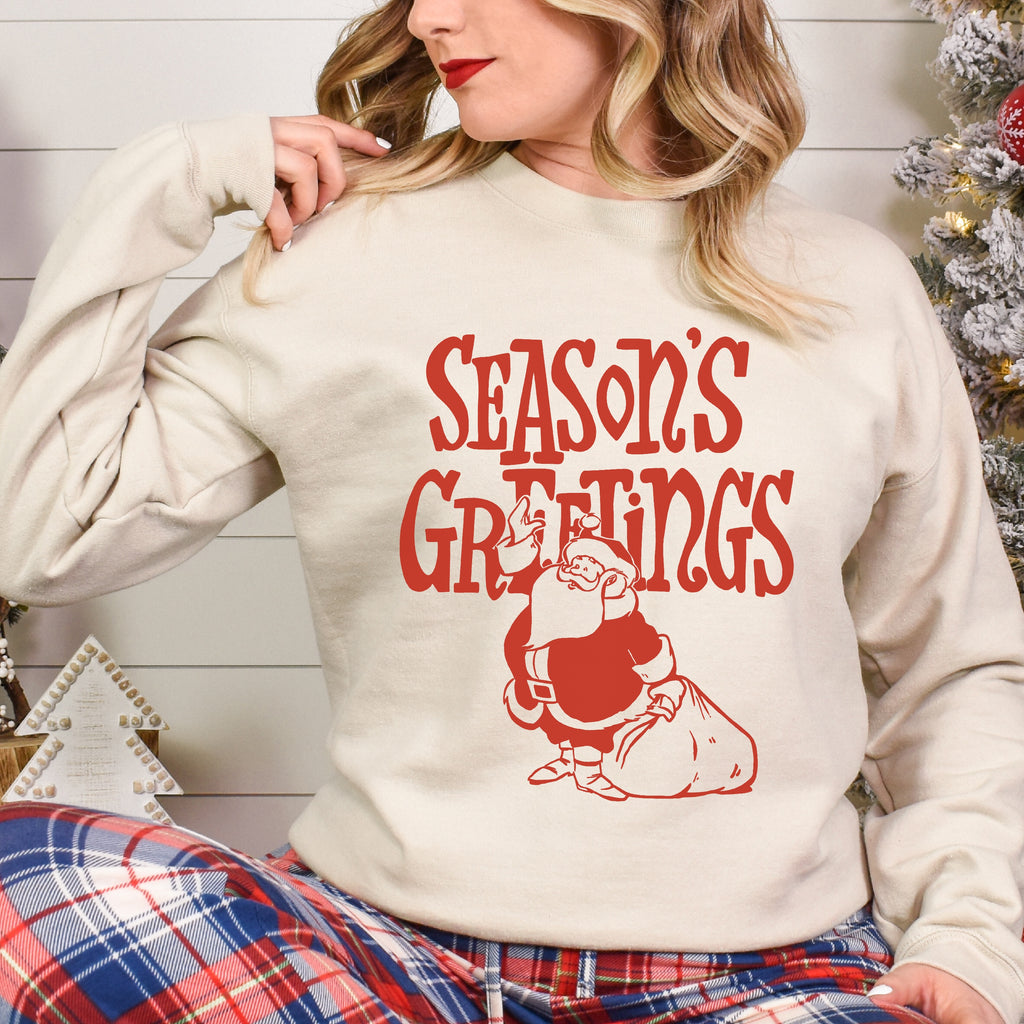 Seasons Greetings Santa Christmas Women's Unisex Sweatshirt