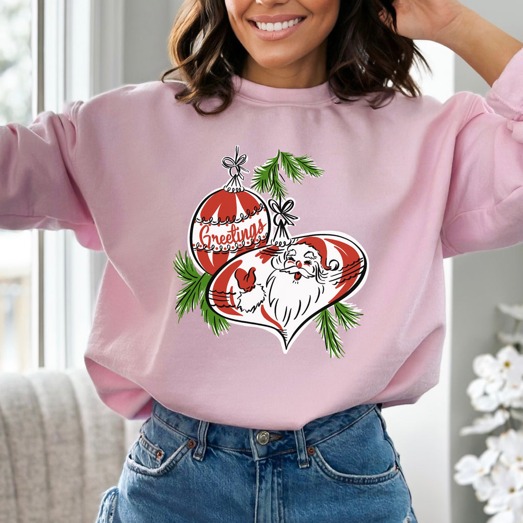 Retro Santa Christmas Ornament Women's Unisex Sweatshirt