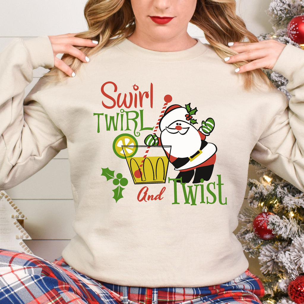Santa Swirl Twirl Twist Christmas Women's Unisex Sweatshirt
