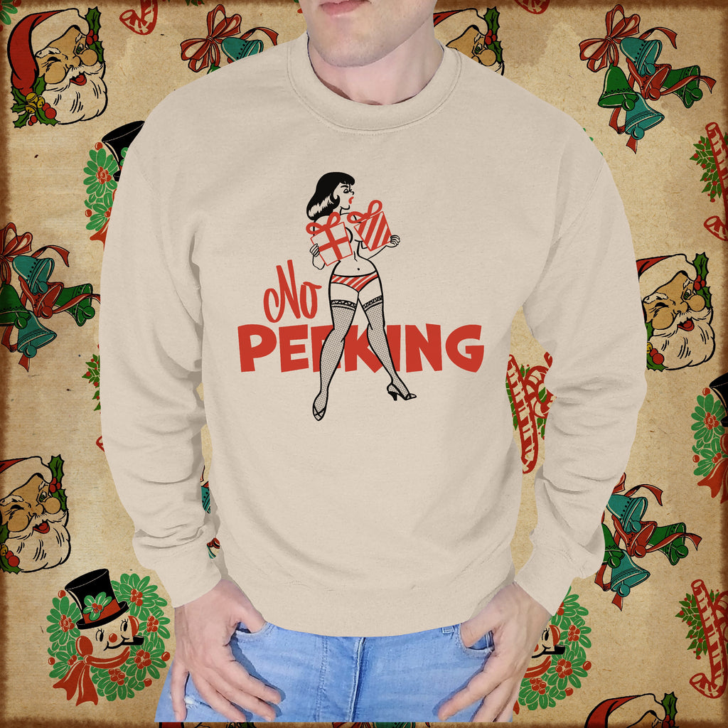 No Peeking - Pinup Christmas Men's Unisex Sweatshirt