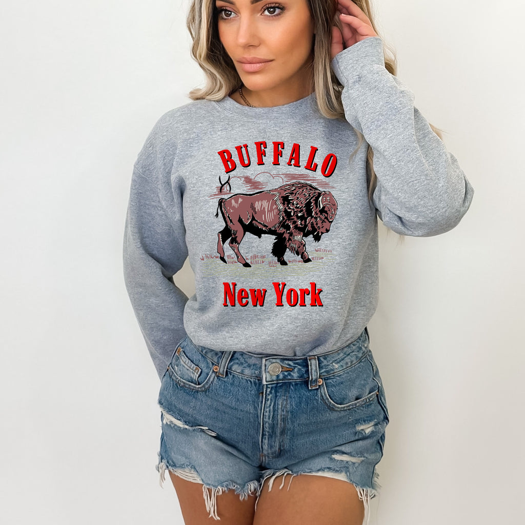 Buffalo New York Western Women’s Unisex Sweatshirt Sport Grey