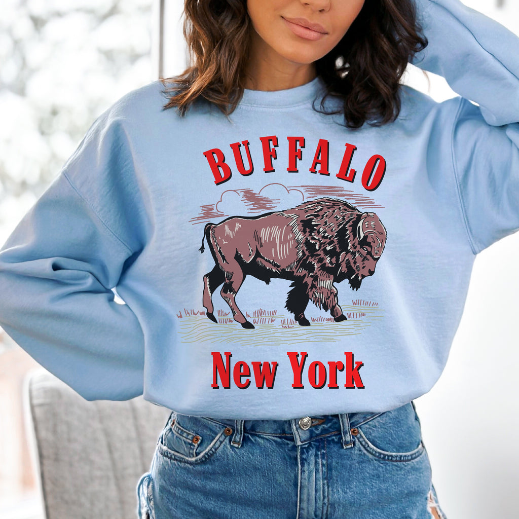 Buffalo New York Western Women’s Unisex Sweatshirt Light Blue