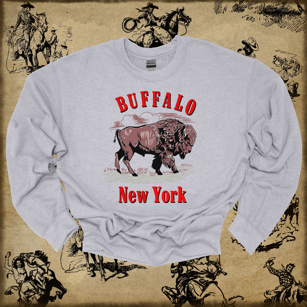 Buffalo New York Western Men's Unisex Sweatshirt Sport Grey