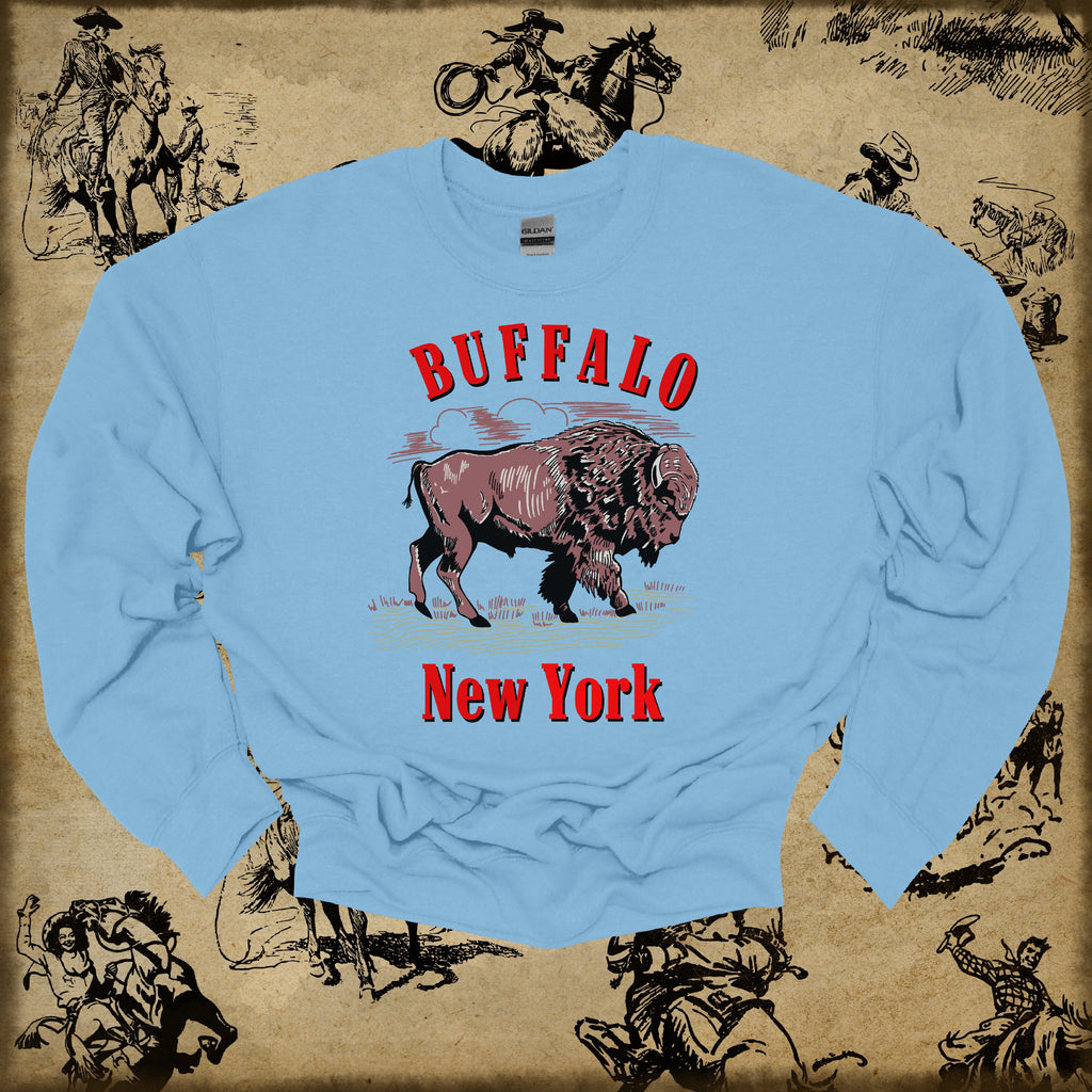 Buffalo New York Western Men's Unisex Sweatshirt Light Blue