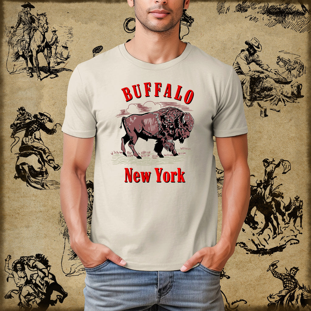 Buffalo New York Western Men's Cotton T-shirt