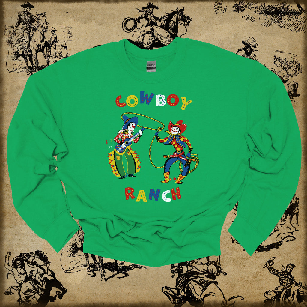 Cowboy Ranch Western Men's Unisex Sweatshirt Irish Green